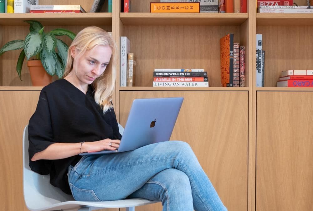 Someone reading in a library